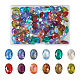 Cheriswelry 120pcs 12 couleurs cabochons de strass en résine à dos pointu transparent KY-CW0001-01-1