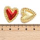 Серьги-гвоздики в форме сердца из латуни и эмали EJEW-L273-01G-03-5