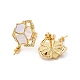 Фурнитура для серег-гвоздиков из латунных ракушек с микропаве из кубического циркония KK-D363-02G-2