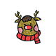 クリスマステーマのコンピュータ刺繍布自己粘着パッチ  パッチにこだわる  マスクと衣装のアクセサリー  アップリケ  鹿  53x43mm XMAS-PW0001-095K-1