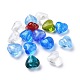 Perles en verre d'argent feuille manuelles X-FOIL-R050-12x8mm-M-1