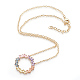 Brass Micro Pave Cubic Zirconia Pendant Necklaces NJEW-O105-01A-5