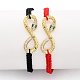 Paar verstellbare Nylonfaden geflochtene Perlen Armbänder BJEW-JB05449-7