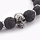 Bracelets extensibles en perles de lave naturelle BJEW-JB03959-02-2