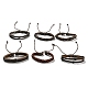 6 pulsera de cordón de cuero sintético trenzado ajustable de 6 estilos con cordón encerado para hombres BJEW-F458-15-2