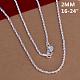 Popular Silver Color Plated Brass Snake Chain Necklaces For Men NJEW-BB12746-22-3