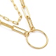 Brass Paperclip Chain Double Layer Necklaces NJEW-JN03054-2