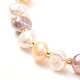 Bracelet coulissant réglable en perles de perles naturelles pour cadeau femme fille BJEW-JB06820-02-4