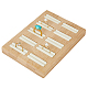 1Pc 10-Slot Bamboo Ring Display Holder Rectangle Finger Rings Storage Stand Imitation Leather Interior Display Stand Lemon Chiffon Color Showcase Tray for Jewelry Storage RDIS-WH0002-28B-1