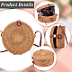 GORGECFAFT Handwoven Round Rattan Bag Large Straw Bag for Women Handmade Wicker Woven Purse Circle Oval Brown Straw Boho Bags Shoulder Imitation Leather Adjustable Strap for Women Travel AJEW-WH0348-21-6