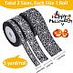 GORGECRAFT 15Yards Halloween Wired Edge Ribbon 9/16/25mm Wide Spider Web Lace Ribbon Black Printed Polyester Grosgrain Striped Ribbons for Wreath Costume Decoration DIY Crafting Home Decor OCOR-GF0002-50A-2