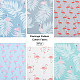 Tissu en coton à motif de flamants roses DIY-WH0181-71-3