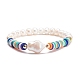 Bracelet extensible en perles naturelles avec perles heishi BJEW-TA00061-1