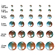 Regenbogen ABS Kunststoff Nachahmung Perlen OACR-YW0001-03I-2