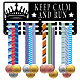 CREATCABIN Crown Medal Holder Running Medal Hanger Display Rack Sports Metal Hanging Awards Iron Small Mount Decor for Wall Home Race Running Marathon Medalist Black 11.4 x 5.1 Inch-Keep Calm and Run ODIS-WH0055-034-1