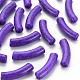 不透明なクラックルアクリルビーズ  カーブチューブ  青紫色  32x10x8mm  穴：1.8mm  約330個/500g MACR-S372-002N-004-1