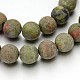 Frosted Round Natural Unakite Bead Strands G-J276-59-8mm-1