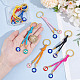Полиэстеровые шнуры и сплав эмали брелок от сглаза KEYC-DR00005-3