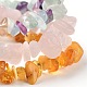 Chips Natural Amber & Fluorite & Rose Quartz Beaded Stretch Bracelets Sets X-BJEW-JB05332-02-2