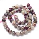 Brins de perles rondes en tourmaline avec fleurs de prunier naturel G-P114-08-8mm-2