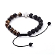 Bracelets tressés réglables en pierre de lave naturelle et perles d'oeil de tigre BJEW-JB04987-02-3