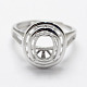 925 Sterling Silver Finger Ring Components STER-F027-64P-3
