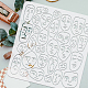 FINGERINSPIRE Boho Cartoon Portrait Stencil for Painting 11.8x11.8inch Abstract Human Face Portrait Drawing Template Facial Expression Pattern Painting Stencils for Home Decor DIY Craft DIY-WH0391-0339-3