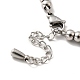 304 bracelet à breloques flocon de neige en acier inoxydable avec 201 perles rondes en acier inoxydable pour femme BJEW-B057-19P-4
