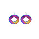 Colori arcobaleno 304 orecchini a bottone in acciaio inossidabile STAS-N098-019-2