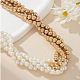 Женские круглые многорядные ожерелья из искусственного жемчуга и сплава CCB FS-WG8340C-01-2