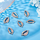 Beebeecraft 10Pcs/Box Cubic Zirconia Sea Shell Link Charms 18K Gold Plated Brass Oval Ocean Beach Connectors Double Loop Bail Connector for Jewelry Making Necklace Bracelet KK-BBC0003-33-4