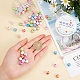 Sunnyclue 100 pièces ab couleur vague imprimée perles acryliques pour bricolage bracelets extensibles faisant des kits DIY-SC0015-35B-3
