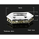 真鍮製のラインストーンブリッジスペーサー  グレードA  六角  銀色のメッキ  クリスタル  15x6x4mm  穴：1mm RB-H247-15x6x4mm-01S-1