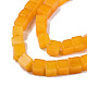 天然石ホワイトジェイドビーズ連売り  染め  キューブ  オレンジ  4~4.5x4~4.5x4~4.5mm  穴：1mm  約88個/連  15.16インチ（38.5cm） G-N326-147E-3