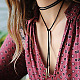 Korean Style Alloy and Lint Multilayer Lariat Necklace NJEW-N0052-047A-6