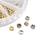 1 Box 6 Colors Brass Rhinestone Spacer Beads RB-JP0002-03-4mm-2