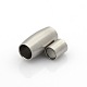 304 Stainless Steel Matte Surface Magnetic Clasps with Glue-in Ends STAS-O042-B-23-1