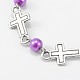 Chaînes en perles de verre rondes manuelles pour fabrication de bracelets et colliers AJEW-JB00075-3