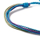 Ensemble de bracelets de perles tressées en alliage et verre 4pcs 4 styles BJEW-B065-09E-5