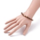 Bracelet extensible en perles rondes en bois de wengé naturel avec hématite synthétique pour hommes femmes BJEW-JB07549-03-3