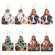 4 paia 4 stili bovino con orecchini pendenti con etichetta in similpelle di girasole per donna EJEW-TA0001-07-2
