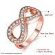 Aleación de estaño anillos de rhinestone Checa infinito para las mujeres RJEW-BB16351-6RG-3