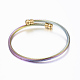 Trendy 304 Stainless Steel Torque Bangles & Rings Sets X-SJEW-H073-12A-3