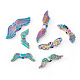 Cheriswelry 56 個 7 スタイル ラック メッキ合金ビーズ  翼と蝶  虹色  6.5~7.5x20~36x3~4.5mm  穴：1.2~2mm  8個/スタイル FIND-CW0001-24-3