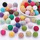 CHGCRAFT 56Pcs 28Colors Mini Crochet Bead Round Wool Crochet Beads for Earring Necklace Bracelet Key Chain Making Crochet Craft Clothing Decoration Diameter 15mm FIND-CA0003-74-5