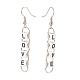 Boucles d'oreilles pendantes en perles acryliques avec lettre d'amour cube EJEW-JE04832-4