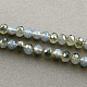 Half Plated Imitation Opalite Faceted Rondelle Glass Bead Strands EGLA-S094-12mm-M-2