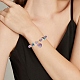 Bracelet extensible en perles rondes d'améthyste naturelle avec breloques en forme de cœur pour femme BJEW-TA00245-6