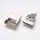 304 Stainless Steel Magnetic Clasps Rhinestone Settings STAS-E144-169P-4