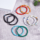 Fibloom 8 pz 8 set di braccialetti elasticizzati con perline rotonde e pietre preziose miste naturali e sintetiche e malocchio BJEW-FI0001-48-3